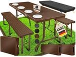 KESSER&reg; Bierzeltgarnitur 3-teilig Set Tisch & 2x Bank Buffettisch f&uuml;r drinnen &