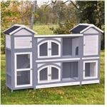 Nanook XXL Kleintierstall grau wei&szlig; 189x43x127 cm