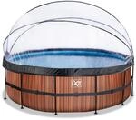 EXIT Frame Pool &oslash;450x122cm mit Sandfilterpumpe und Abdeckung, versch. Ausf&uuml;hrungen