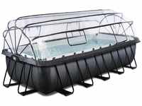 EXIT Frame Pool 540x250x122cm mit Sandfilterpumpe und Abdeckung und Wärmepumpe,