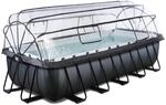 EXIT Frame Pool 540x250x122cm mit Sandfilterpumpe und Abdeckung und W&auml;rmepumpe,