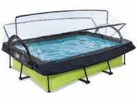 EXIT Lime Pool 220x150x65cm mit Abdeckung und Filterpumpe - grün