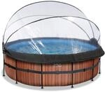 EXIT Stone Pool &oslash;427x122cm mit Sandfilterpumpe, Abdeckung und W&auml;rmepumpe...