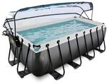 EXIT Stone Aufstellpool 400x200x122cm mit Sandfilterpumpe und Abdeckung und