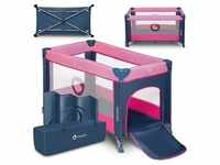 LIONELO Stefi Pink Rose Baby Laufstall Spielbett Reisebett von Geburt bis 15 kg