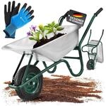 Juskys Schubkarre Garden - 100 Liter - 250 kg - Luftreifen mit Metall Felge - Wanne