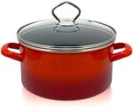 Emaille Fleischtopf Rom mit Chromrand, &Oslash; 16 cm, Inh. 1,5 l