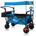 SAMAX Faltbarer Bollerwagen Offroad mit Dach - Blau