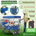 KESSER&reg; Bollerwagen faltbar GT9000 Handwagen mit Dach Transportwagen max.