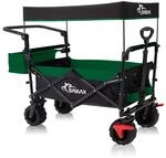 SAMAX Faltbarer Bollerwagen Offroad mit Dach - Schwarz / Gr&uuml;n