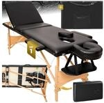 tectake&reg; 3 Zonen Massageliege, Breite 60 cm, Polsterung 5 cm, mit Holzgestell, 210 x