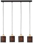 BRILLIANT Lampe, Vonnie Pendelleuchte 4flg schwarz/holzfarbend, Metall/Holz/Textil,