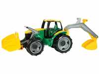 GIGA TRUCKS Traktor mit Frontlader & Baggerarm, grün/gelb