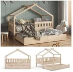 VitaliSpa Design Kinderbett 160x80 Babybett Hausbett G&auml;stebett Lattenrost natur