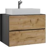 VCM 2-tlg. Waschplatz Waschtisch Waschbecken Unterschrank Breite 80 cm Badm&ouml;bel