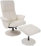 Relaxsessel Stockholm, Fernsehsessel Relaxliege TV-Sessel mit Hocker ~ Kunstleder,