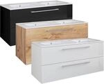 VCM 2-tlg. Doppel Waschplatz 2x Waschtisch Badm&ouml;bel Set mit Keramik Waschbecken 