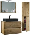 VCM 4-tlg. Waschplatz Waschtisch Waschbecken Unterschrank Breite 80 cm Badm&ouml;bel