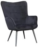byLIVING Sessel UTA, Samtbzeug schwarz, Gestell Metall schwarz