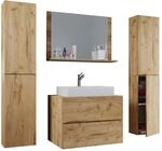 VCM 5-tlg. Waschplatz Waschtisch Waschbecken Unterschrank Breite 80 cm Badm&ouml;bel