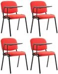 CLP 4er Set Stuhl Ken Mit Klapptisch Stoff I Gepolsterter Schulungsstuhl Mit