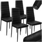 tectake&reg; Set Esszimmerstuhl, gepolstert mit Kunstlederbezug, schlanke Stahlbeine, 45