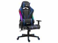 Vinsetto Gaming Stuhl mit LED-Beleuchtung schwarz, blau 70B x 57,5T x 126-136H...