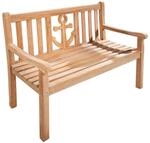 riess-ambiente Gartenbank EMPIRE TEAK - 120cm Teakholz mit Ankerdesign massiv