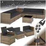 tectake&reg; Rattan Lounge, f&uuml;r 6 Personen, gro&szlig;e Aufbewahrungsbox, mit
