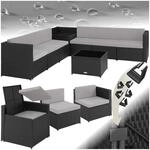tectake&reg; Rattan Lounge, f&uuml;r 6 Personen, gro&szlig;e Aufbewahrungsbox, mit