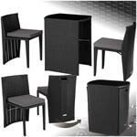 tectake&reg; Aluminium Rattanset, wetterfest und UV-best&auml;ndig, mit