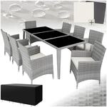 tectake&reg; Aluminium Rattan Sitzgruppe, wetterfest und UV-best&auml;ndig, mit