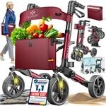 KESSER&reg; Leichtgewicht Rollator faltbar mit Sitz, Griff, Tasche, schmal f&uuml;r Senioren