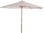 Sonnenschirm Lissabon, Gartenschirm Marktschirm, &Oslash; 3,5m Polyester/Holz 7kg ~ creme