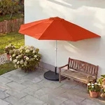 Sonnenschirm halbrund Lorca, Halbschirm Balkonschirm, UV 50+ Polyester/Alu 3kg ~