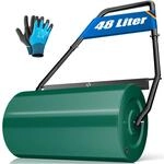 KESSER&reg; Rasenwalze Metall mit Handschuhen Handwalze Rasenroller Gartenwalze