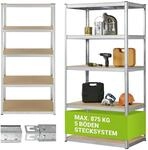 Juskys Lagerregal Basic 200x100x60 cm &ndash; Metall Schwerlastregal, 5 B&ouml;den, 875 kg,