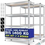 MASKO&reg; 2er-Set Lagerregal Schwerlastregal, Kellerregal, verstellbare Ablagen,