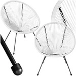 tectake&reg; 2er Set Gartenstuhl, Retro-Design im Acapulco-Stil, filigranes Gestell,