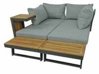 Sitzgarnitur Sitzgruppe Holz Garten Lounge Set Gartenmöbel Massiv Tisch Sofa