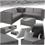 tectake&reg; Rattan Lounge, f&uuml;r 4 Personen, gro&szlig;e Aufbewahrungsbox, mit