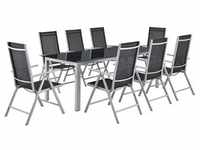 Juskys Aluminium Gartengarnitur Milano Gartenmöbel Set mit Tisch und 8 Stühlen