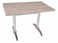 Bistrotisch Set Washington Pine 110x70cm Tischgestell Alu blank Garten Tisch