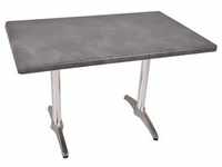 Bistrotisch Set Dark Slate 120x80cm Tischgestell Alu blank Garten Tisch Gestell