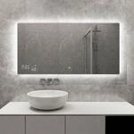 Heidenfeld Infrarot-Spiegelheizung HF-HS200, Wetteranzeige, LED-Licht, 200-500 Watt,