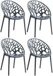 CLP Gartenst&uuml;hle 4er Set stapelbar wetterfest Hope, Gartensessel mit Lehnen