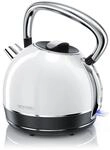 Arendo Wasserkocher 1,7 l, 2200 W, Edelstahl, Retro Style, Vintage, &Uuml;berhitzungs &