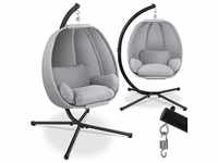 KESSER® Luxe Hängesessel mit Gestell + weicher Sitzkissen, Seitenpolsterung, Sitz-