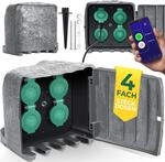 KESSER&reg; Gartensteckdose Steinoptik mit 4 Steckpl&auml;tzen - mit WiFi Funktion Steuerung