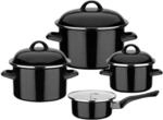 GSW Kochtopf-Set Emaille Black & White 7-tlg.